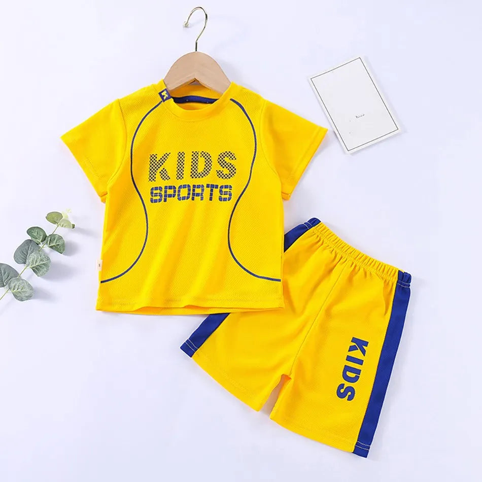 Children Summer Short Sleeve Football Basketball Suit Clothing Set Boy Girl Jersey Quick Drying Breathable Kids Sports Wear