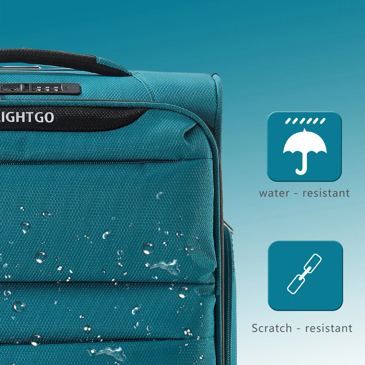 LightGo Ultra Lightweight Waterproof Expandable Large Capacity Suitcase 8 Wheel Silent Spinner Fashion Check in Luggage Carry-on