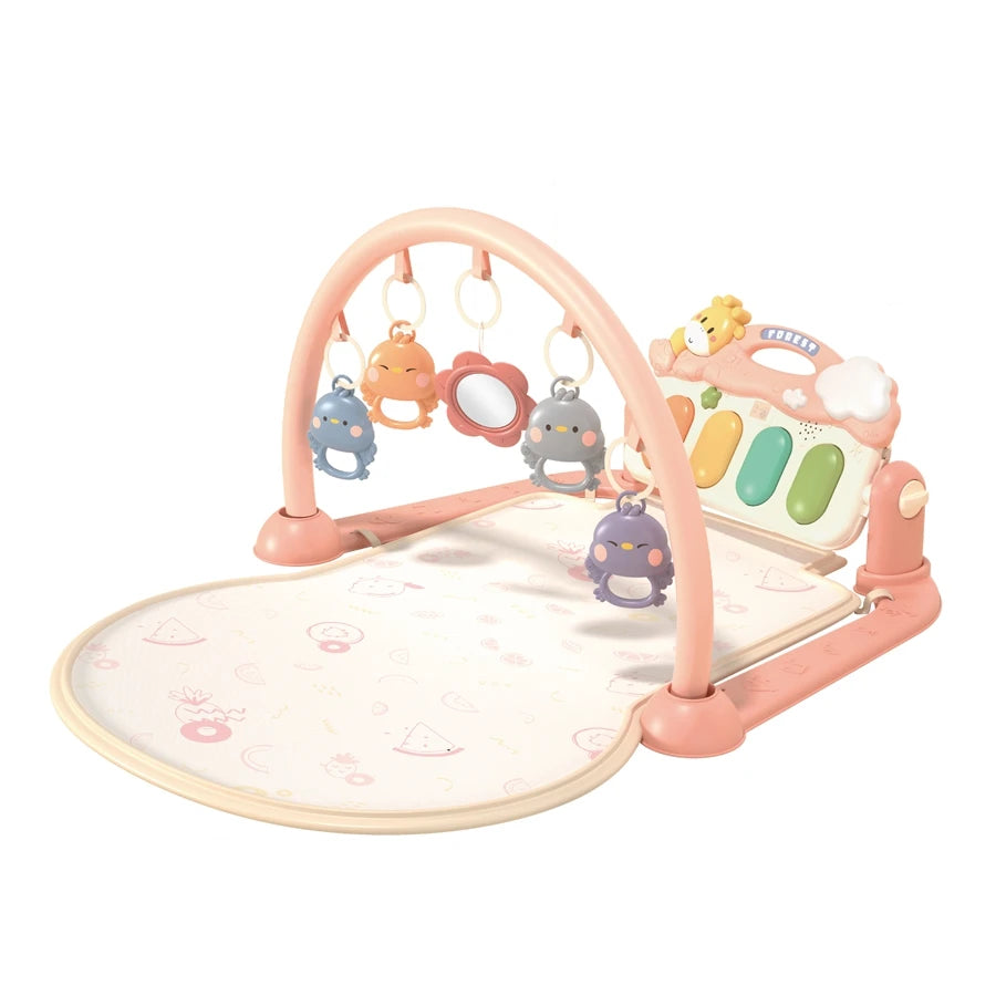 Baby Play Activity Gym With Piano Hanging Rattles Soft Padded Tummy Time Mat Montessori Sensory Learning Newborn Christmas Gift