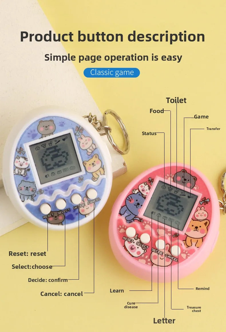 Electronic Pets Kids Game Toys Mini Handheld Game Console Virtual Tamagotchi For Kids Pixel Screen Game Machine Children's Toys