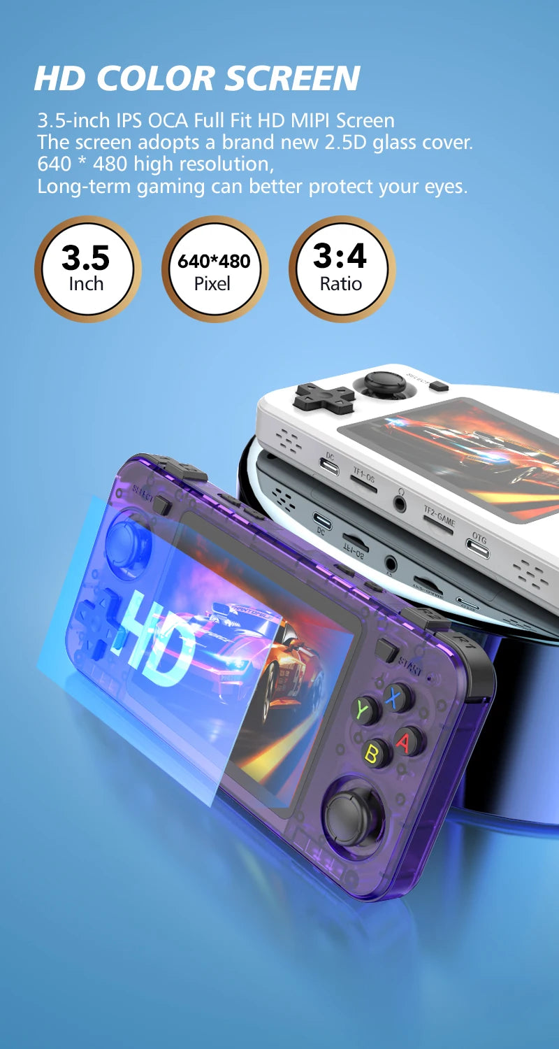 R36H open-source retro handheld game console cross-border Linux system 3.5-inch IPS full fit high-definition screen