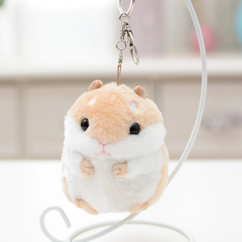 Cute Hamster Stuffed Animal Hamsters Plush Toy Small Stuffed Doll with Chain for Kid Boy Girl Goodie Bag Fillers Birthday Gift