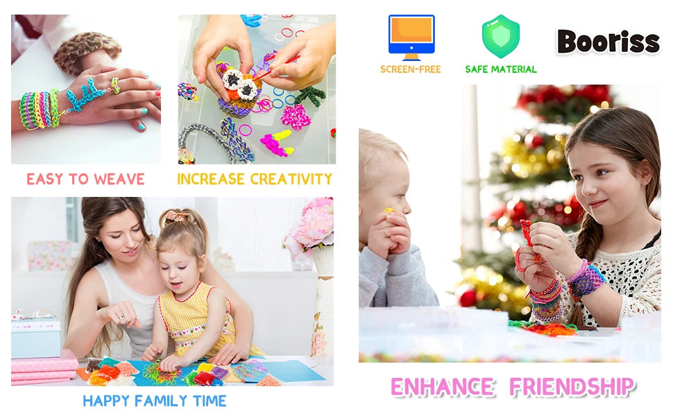 Loom Rubber Bands Refill Kit Premium Bracelet Making Kit for Kids Weaving DIY Crafting Toys Christmas Gift Children Toys