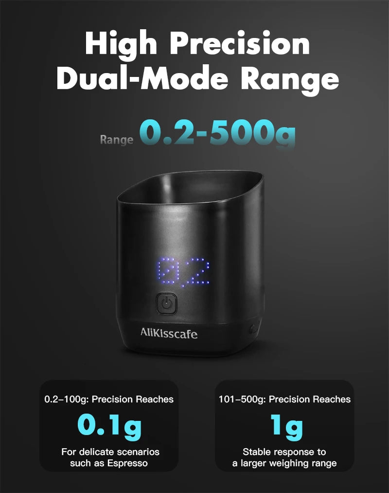 AliKisscafe Digital Dosing Cup Coffee Scale Display Tray Precise Scale Measuring Cup Kitchen Barista Tools Espresso Accessories