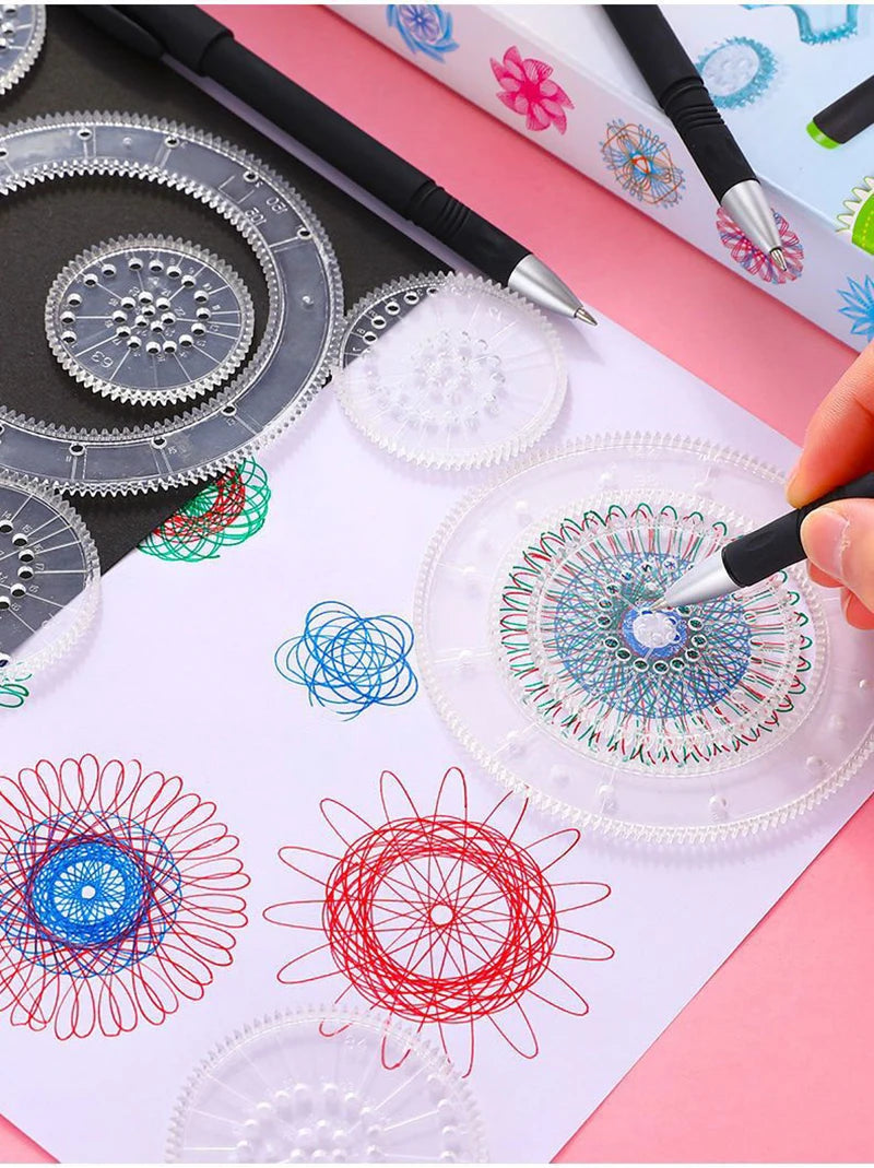 22pcs Spirograph Spiral Art Drawing Kit The Classic Way to Make Countless Amazing Designs For Kids Drawing Rulers Toys Set