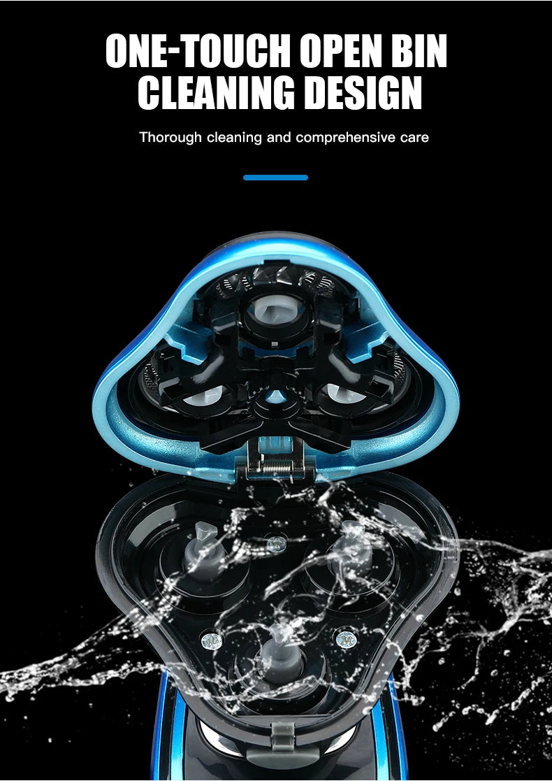 Electric Shaver Rotary Shaver Electric Razor Beard Trimmer Rechargeable Hair Cutting Shaving Machine Clipper for Men Waterproof