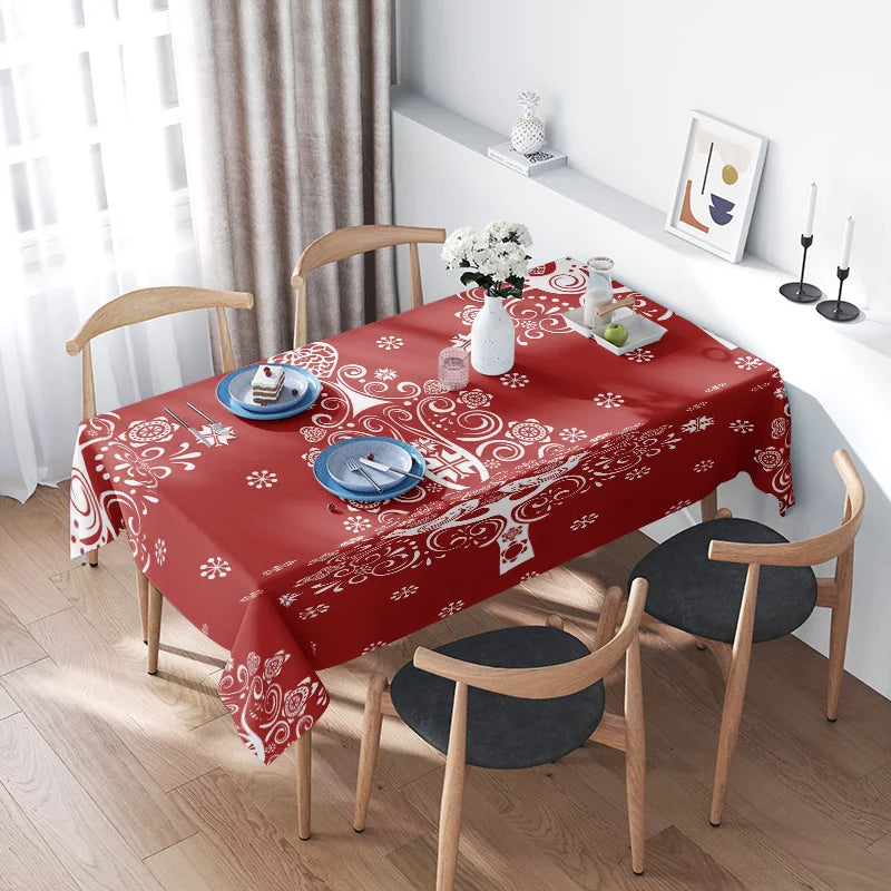 Waterproof Tablecloth Vintage Floral Dining Table Cover Washable Rectangle Table Linens Party Decor Kitchen Table Protector