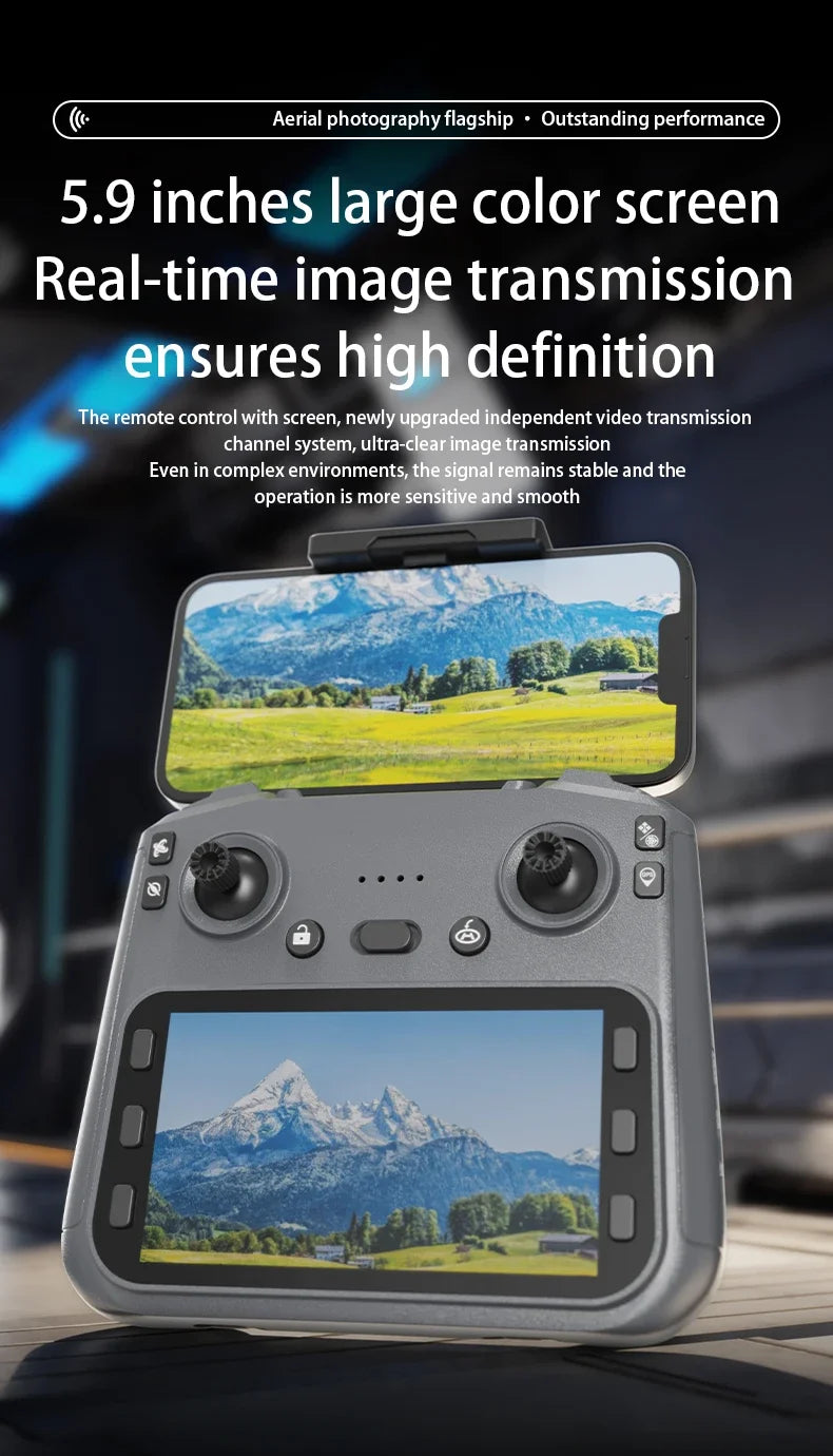 HOT-Professional 8K HD Dual Camera New L600-2 MAX GPS Drone 5KM 3-Axis Gimbal 360 Obstacle Avoidance Brushless Quadcopter Toy