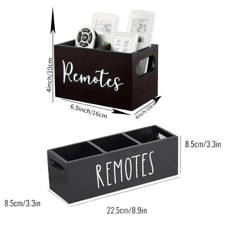 Remote Control Holder TV Remote Holder Remote Holder Remote Organizer Caddy Table Wooden Remote Box for Nightstand Bedside Caddy