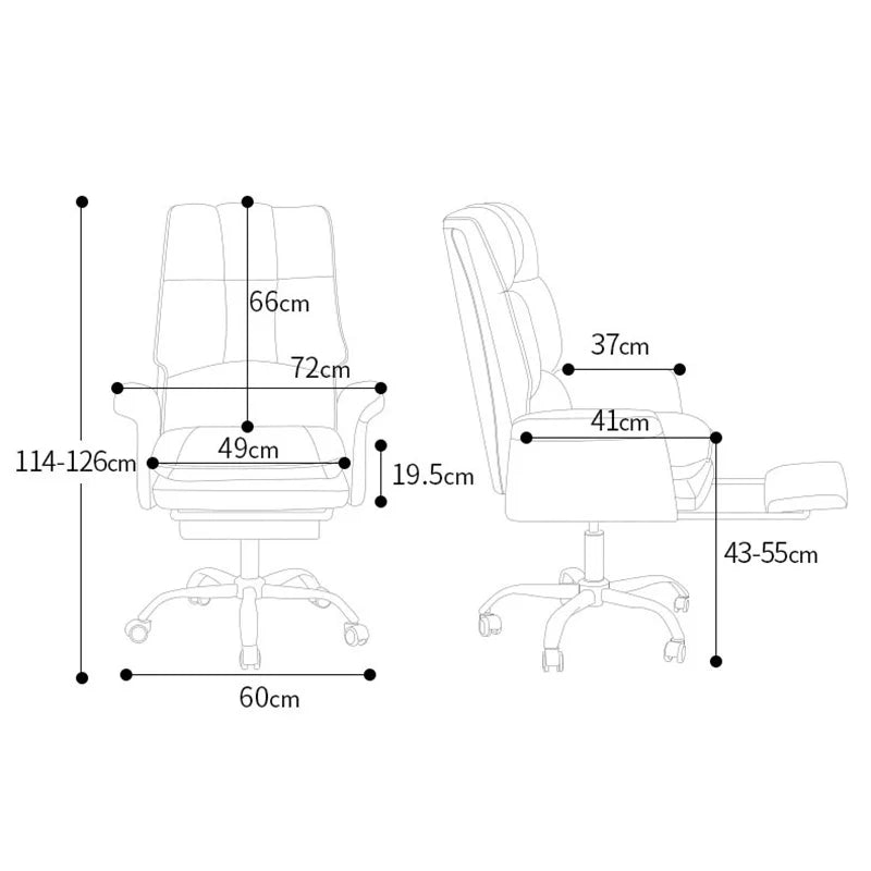 Boss Computer Chair Home Office Computer Sofa High Backrest PU Leather Ergonomic Reclining Swivel Seat for Home Study Backrest