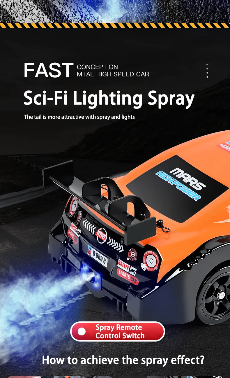 1/16 RC Car AE86 4x4 High-Speed RC Drift Cars 2.4G Remote Control Racing Vehicle 18km/h Waiting For Light Spray Toys for Boys