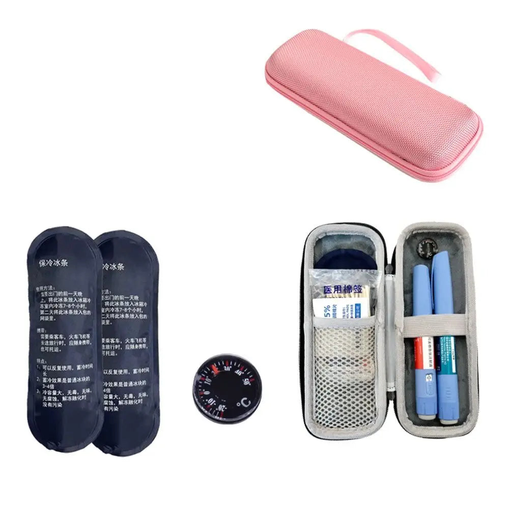 Waterproof Insulin Cooling Bag Portable EVA Thermal Insulated Insulin Cooler with Gel Pen Bag Diabetics