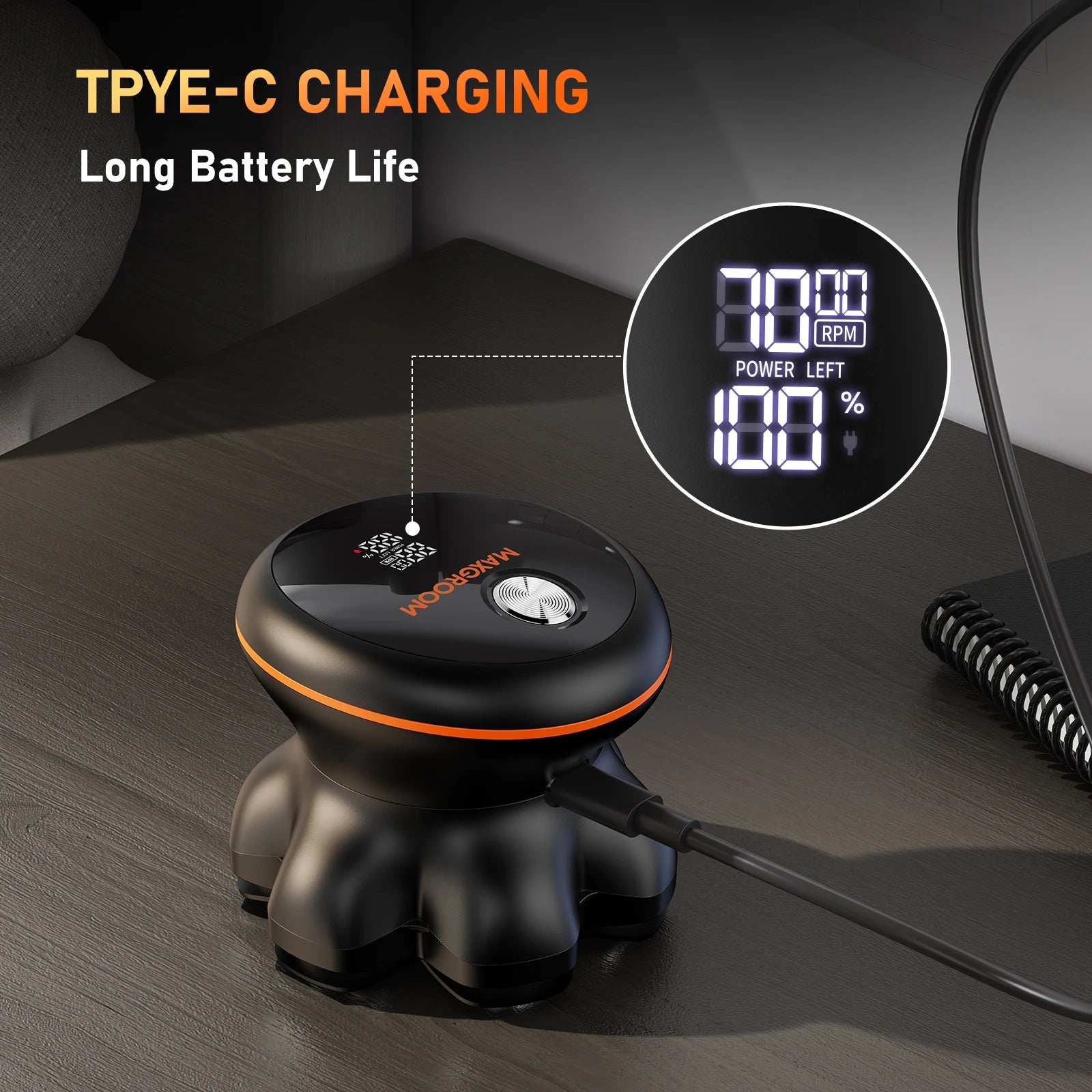 MAXGROOM 7D Head Shavers for Bald Men Wet/Dry Electric Shaver Hair Trimmer USB Rechargeable LED Display Waterproof Beard Trimmer