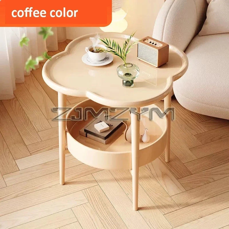 Bedside Table Cream Style Table Four Leaf Modern Minimalist Bedroom Sofa Side Cabinet Storage Table Small Coffee Table