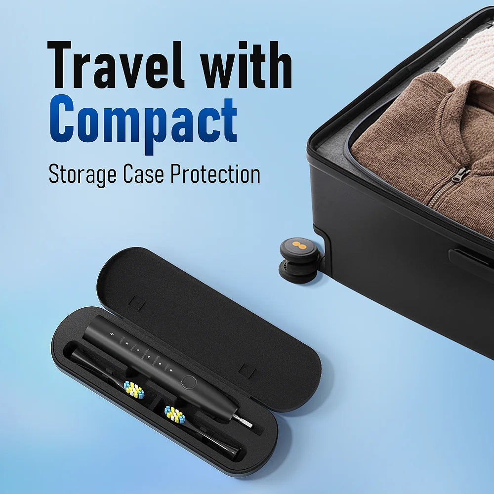 Sonic Electric Toothbrush for Adults Smart Timer Teeth Whitening IPX7 Waterproof 6 Replaceable Heads Travel Case Sarmocare X610