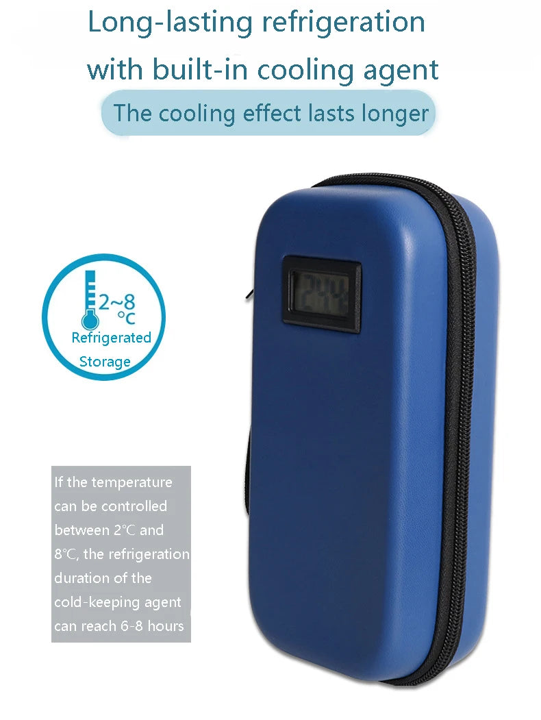 Insulin Cooler Travel Case TSA Approved Portable Medication Organizer with Thermometer and Ice Pack Insulated Diabetic Cooler