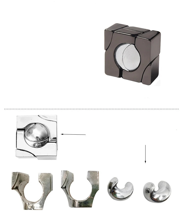 Creative Classic IQ Metal Brain Teaser Magic Baffling Puzzles Game Toys for Children Adults Funny Kids Gifts
