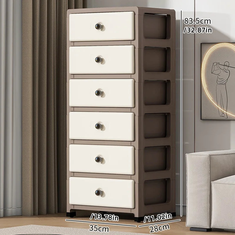 Mobile Multi-Layer Drawer Storage Cabinet,Large Capacity Bedside Table with Wheels for Bedroom/Kitchen/Living Room