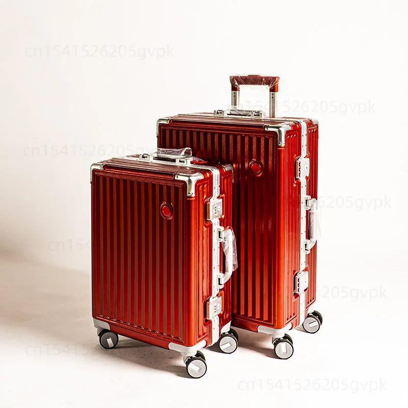 20/24 Inch Large Capacity PC Rolling Luggage Case TSA Combination Lock Business Metal Frame Travel Suitcase on Wheels Travel Bag
