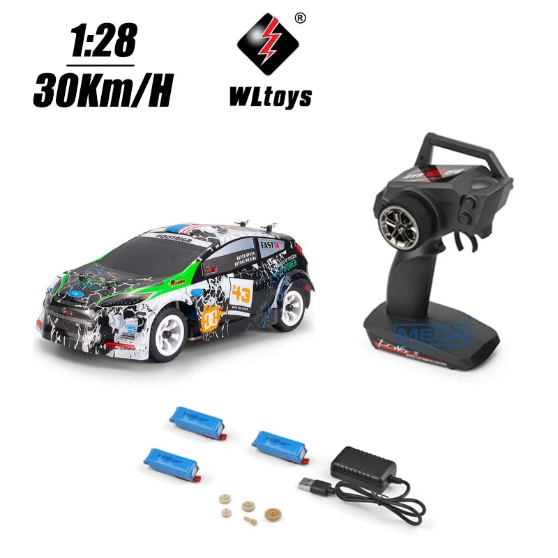 Wltoys K989 K969 284131 Upgrade LCD Version 4WD 1/28 RC High Speed Racing Mosquito 2.4GHz Off-Road RTR Rally Drift Car