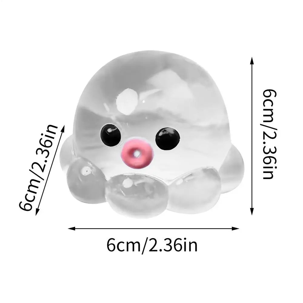 Octopus Squeeze Fidget Toy Rubber Clear Crystal Octopus Hand Relax Toy Homemade Bubble Hairstyle Game For Kids Adults Pinch Toy