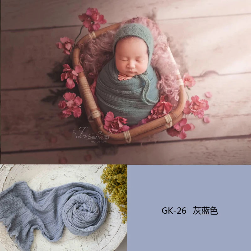 Newborn Photography Props Soft High Stretchable Cotton Seersucker Wrap Baby Posing Aid Photoshoot Props Babies Photo Accessories