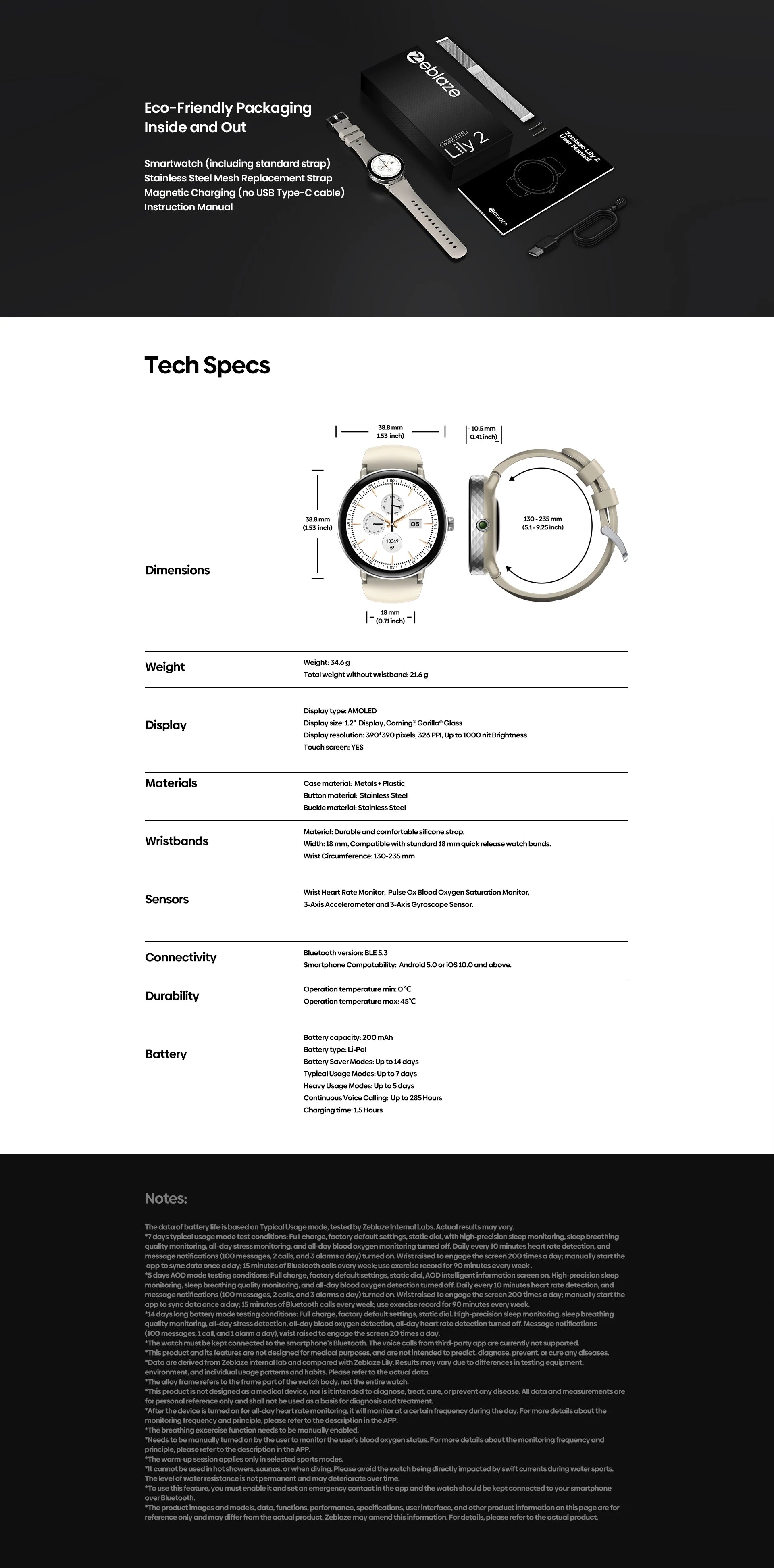 New 2025 Zeblaze LILY 2 Voice Calling Female Smartwatch Double Strap 1.2" HD AMOLED Display Health Monitoring Sports Smart Watch