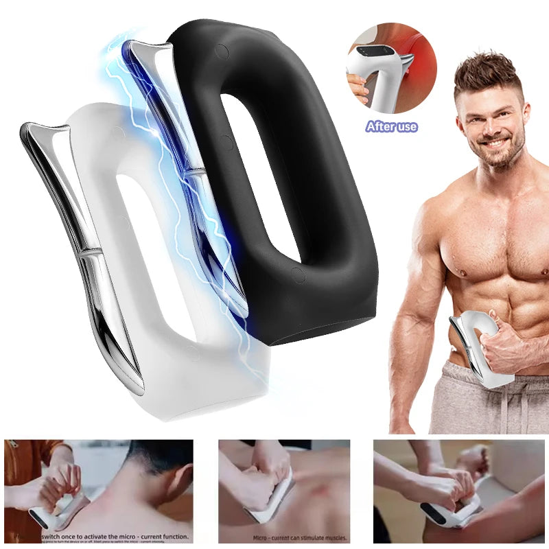 EMS Electric Fascia Scraper Micro Current Compression Muscle Vibration Relaxation Massager Body Lifting Scraper Massage Knife