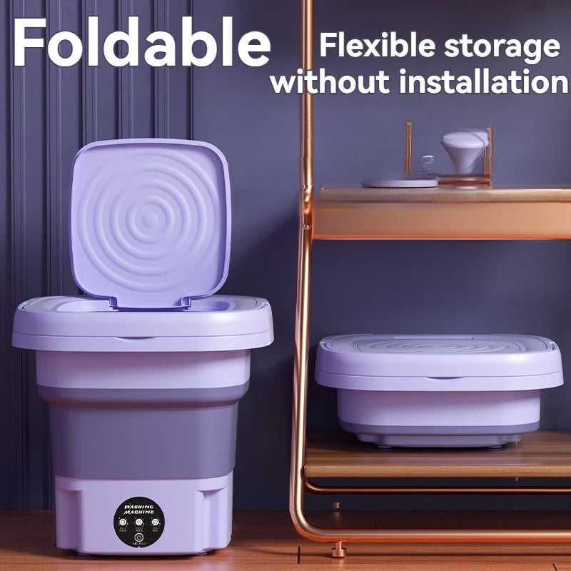 Folding washing machine artifact mini washing machine Household wash-off dual-purpose vertical baby underwear washing socks