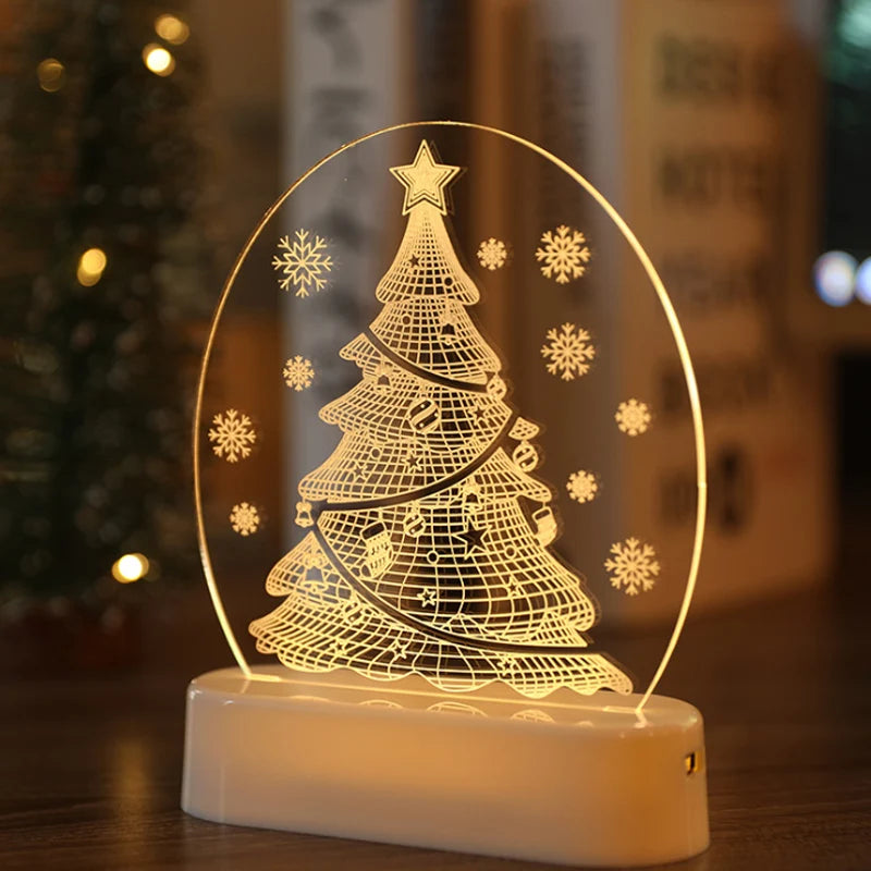 Christmas Personalized Acrylic LED Night Lights 2025 New Year Christmas Kids Gift Christmas Ornaments Atmosphere Lights