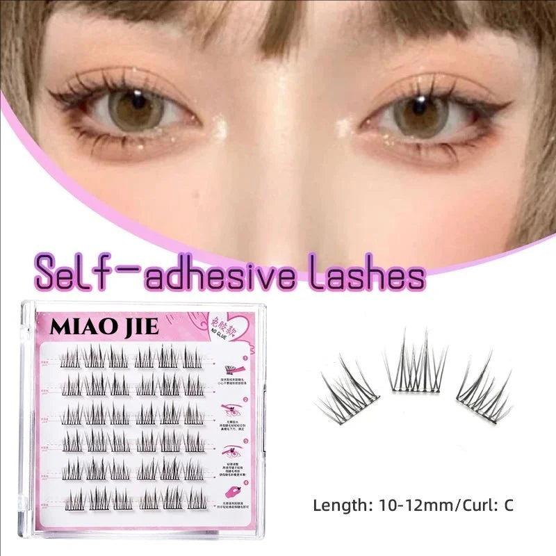 MIAOJIE No-Glue False Eyelashes - Easy 3-Step Application Natural Look Large CapacityPerfect for Beginners with Sunflower Design