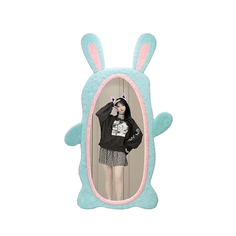 Aesthetic Light Mirror Long LED Girls Standing Smart Makeup Full Body Vanity Mirror Cute Standing Espelhos Home Decorations