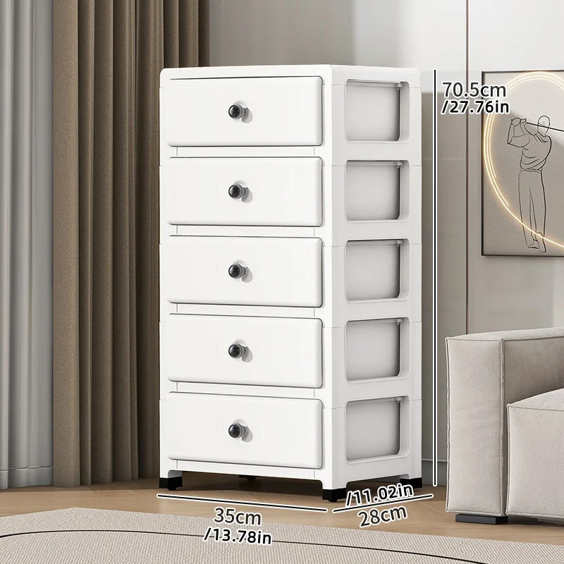 Mobile Multi-Layer Drawer Storage Cabinet,Large Capacity Bedside Table with Wheels for Bedroom/Kitchen/Living Room