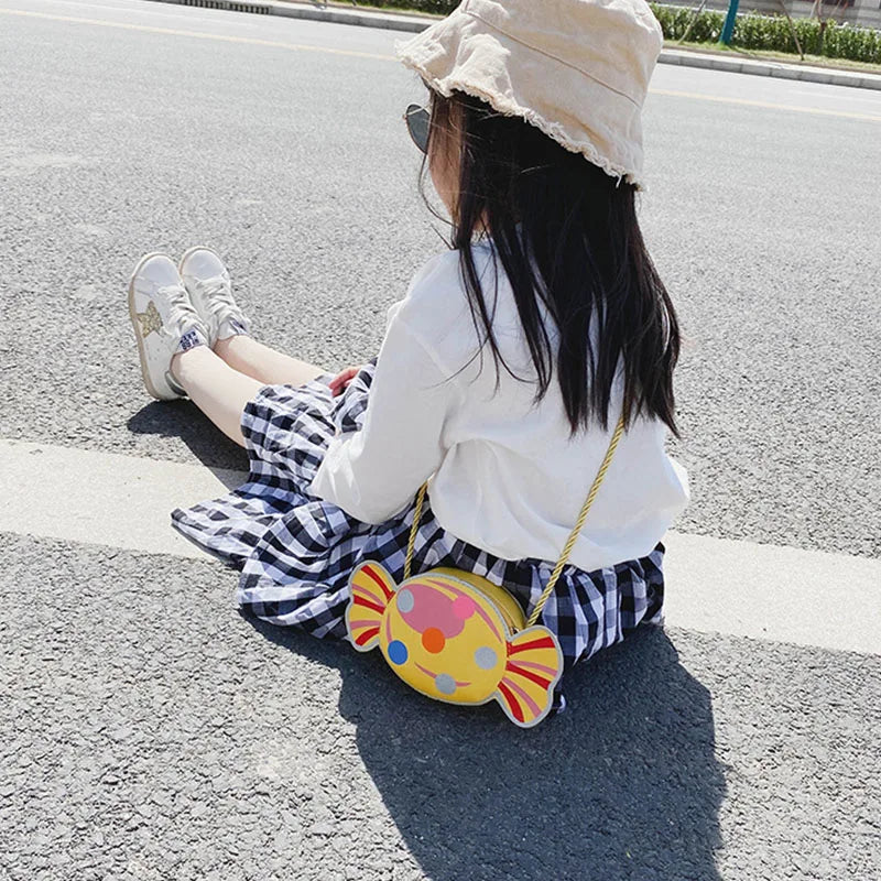 Cute Candy Children Messenger Bag Princess Girl Mini Handbags Pu Leather Coin Purse  Chain Purses Kids Crossbody Shoulder Bags