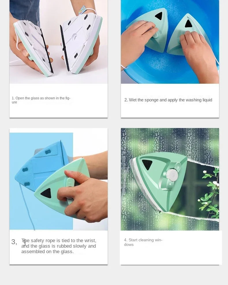 2024 Magnetic Window Cleaner Brush for Washing Windows Wash Home Magnet Household Wiper Cleaner Glass Window Cleaning Tool