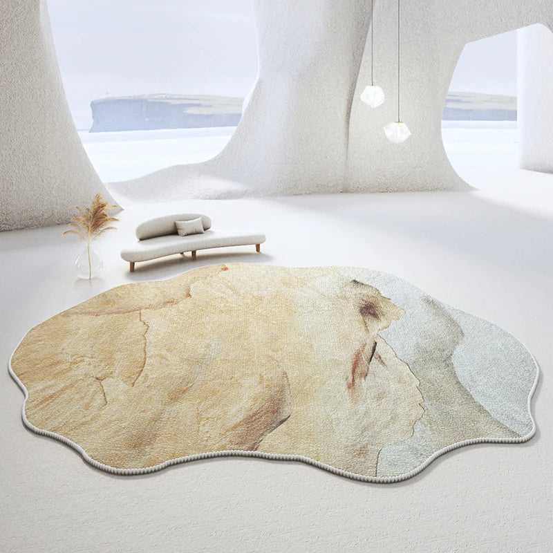 Light Luxury Bedroom Decor Irregular Carpet Large Area Carpets for Living Room Washable Lounge Soft Floor Mat Home Anti-slip Rug