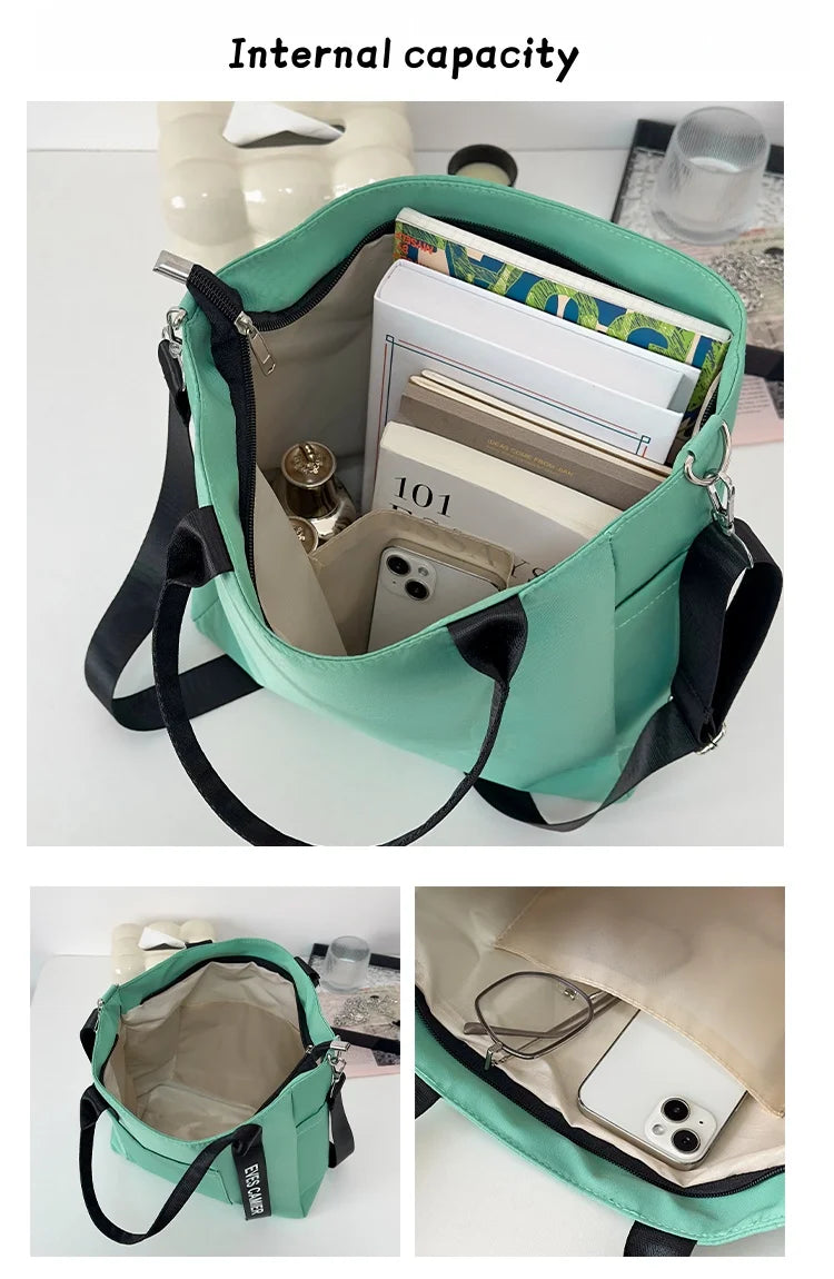 Nylon Fabric Shoulder Bag Casual Large Capacity Versatile Crossbody Bag Daily Commuting Tote Bag