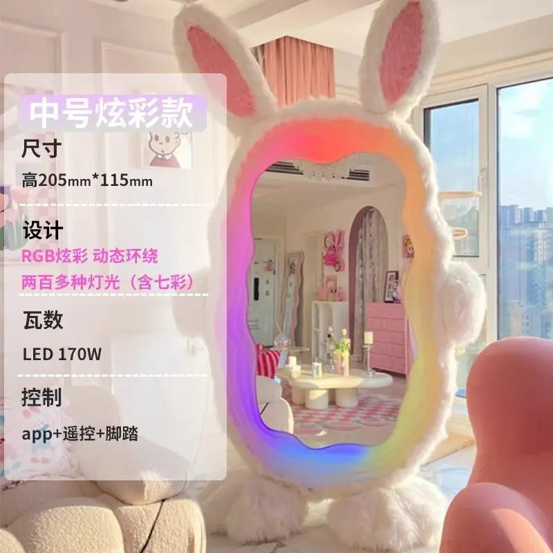 Luxury Furniture Nordic  clothing store  body lamp fitting mirror wave floormirror bedroom home cloakroom mirror bathroom decor