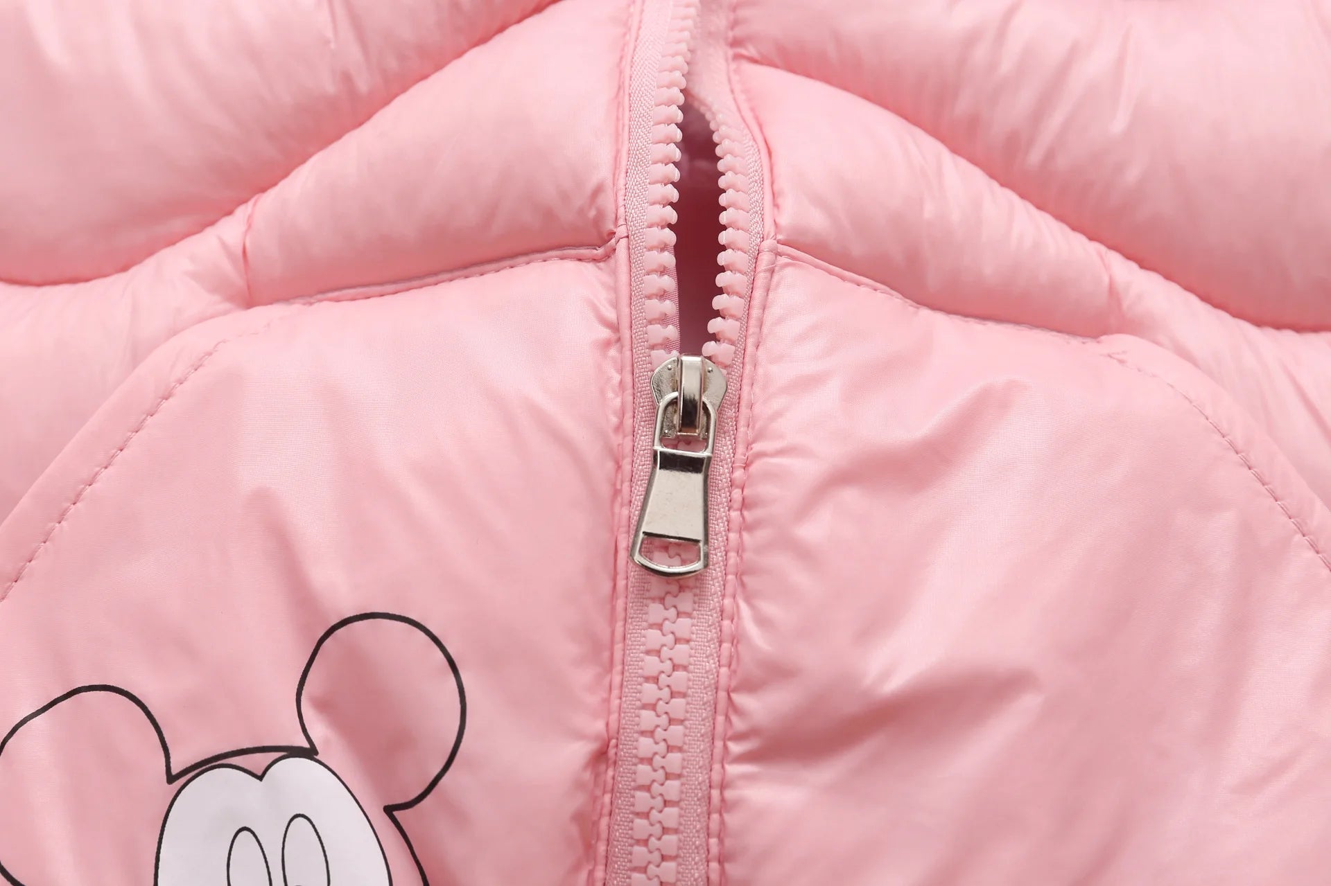 Mickey Mouse Kids Winter Hooded Coat New Lightweight Thermal Thicken Padded Jacket for Boys Girls Cotton Blend Zipper Outerwear