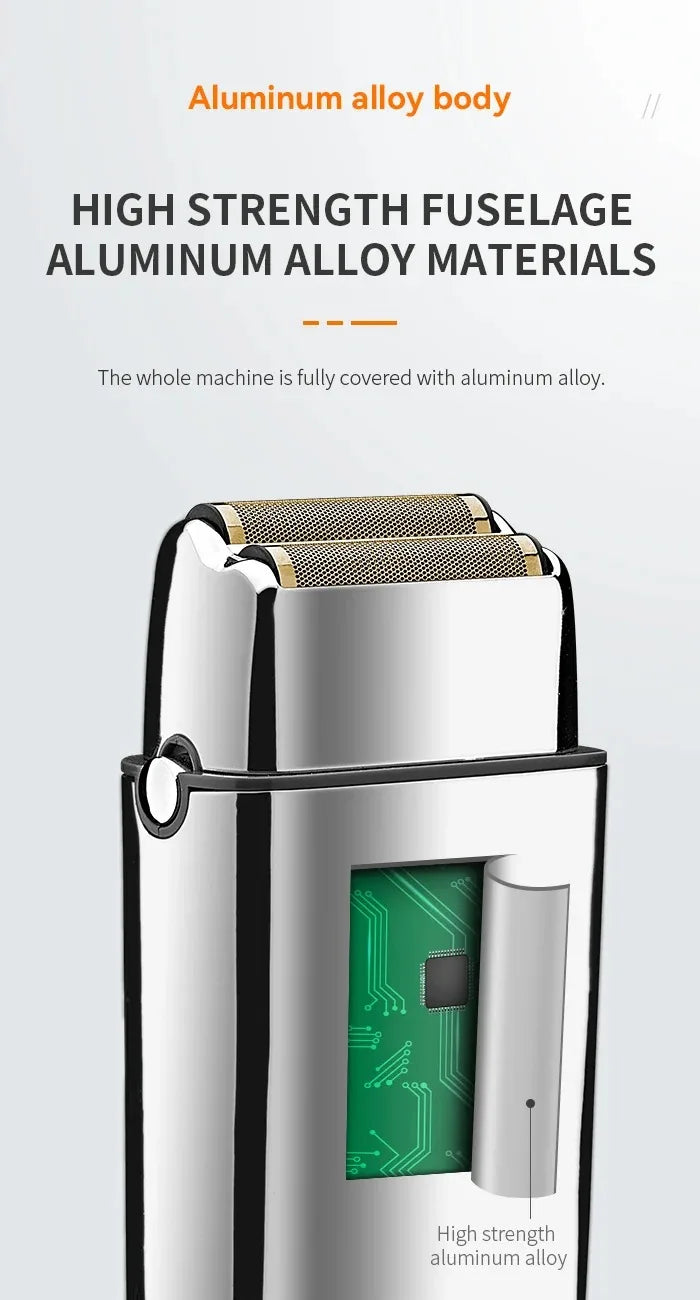 Kemei Tx5 Pro Metal Housing Barber Shop Hair Electric Shaver For Men Beard Bald Head Shaving Machine Rechargeable Electric Razor