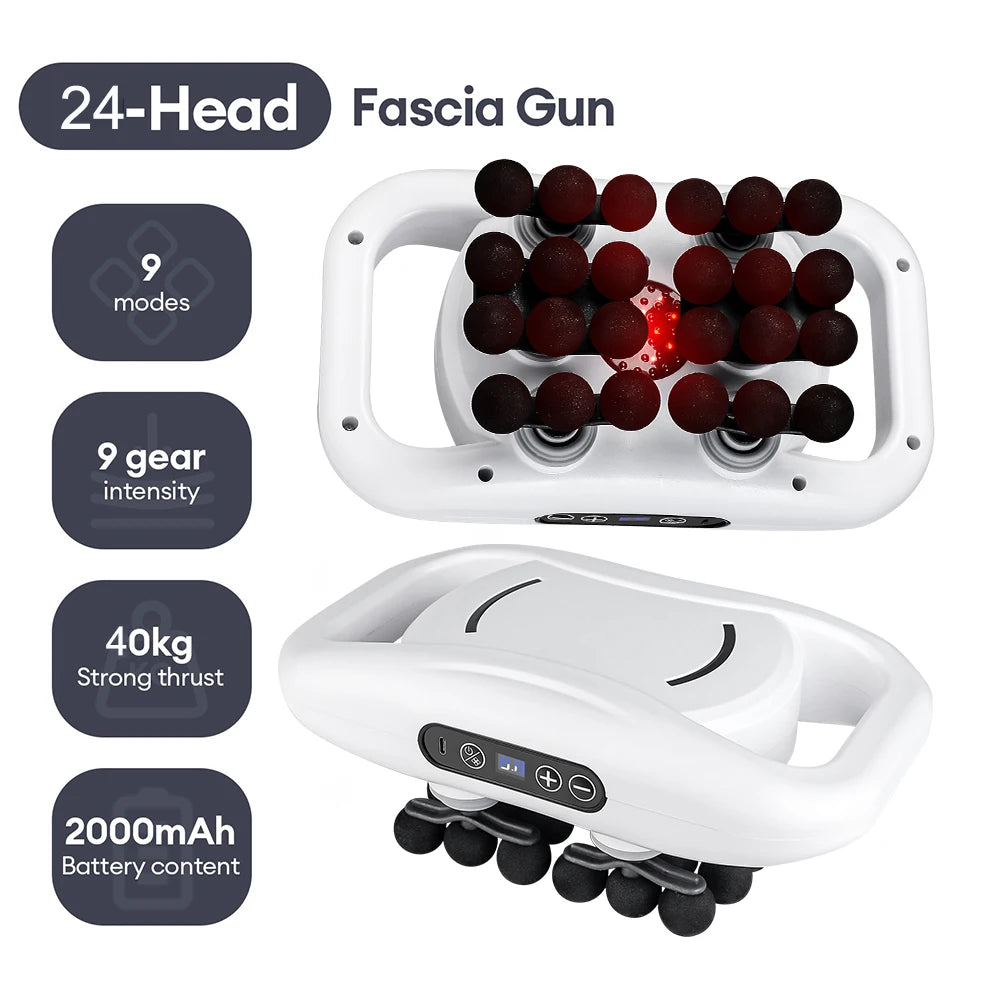 48-Heads Body Massage Gun High-Frequency Vibration Fascia Gun Back Waist Thigh Massager Neck Shoulder Massager Muscle masajeador
