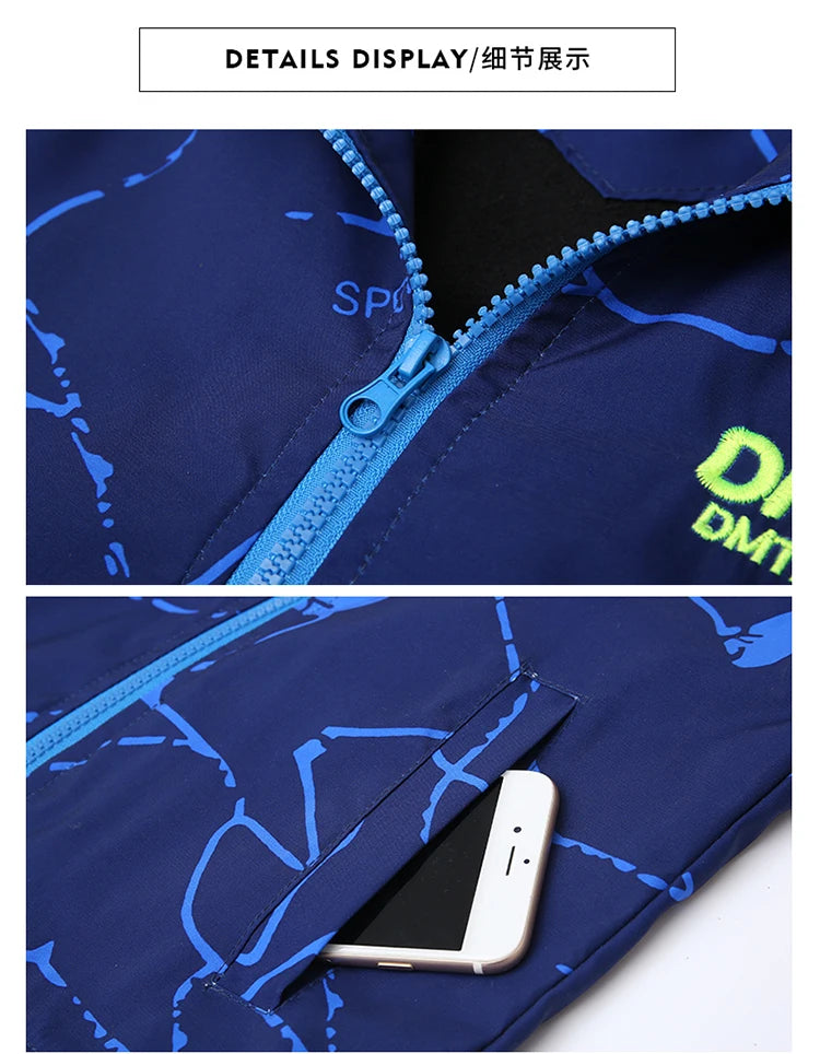 Autumn Children's Clothes Double-sided Wear Jacket Fleece Coat Boy Waterproof Windproof Children Outerwear Sport Jacket For Boys