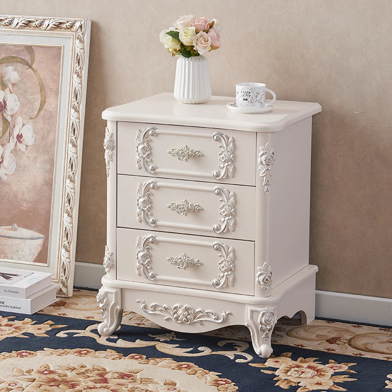 White Luxury Nightstand Mobile Bedroom Cabinets Nordic Bedside Table Librero Storage Drawers Mesitas De Noche Trendy Furniture