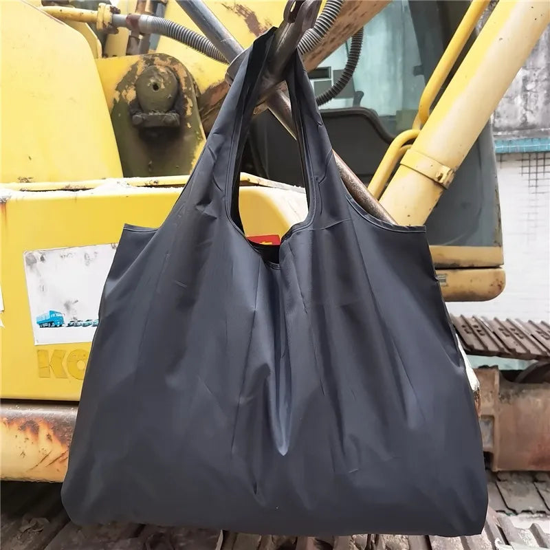 Eco-Friendly Folding Shopping Bag Reusable Portable Shoulder Handbag for Travel Grocery Fashion Pocket Tote