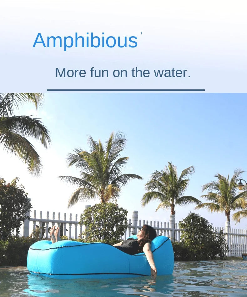 Outdoor Inflatable Sofa Boat, Amphibious Portable Lazy Inflatable Bed, Camping Music Festival Mattress Cushion, Leisure Vacation