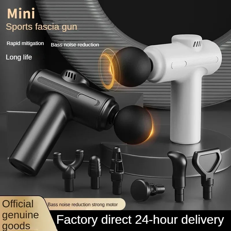 Mini  USB Electric Massage Gun Deep Tissue Facial Massgaer 8 Heads Arms Back Leg Muscle Relaxing For Body Back Arm Sport Fitness
