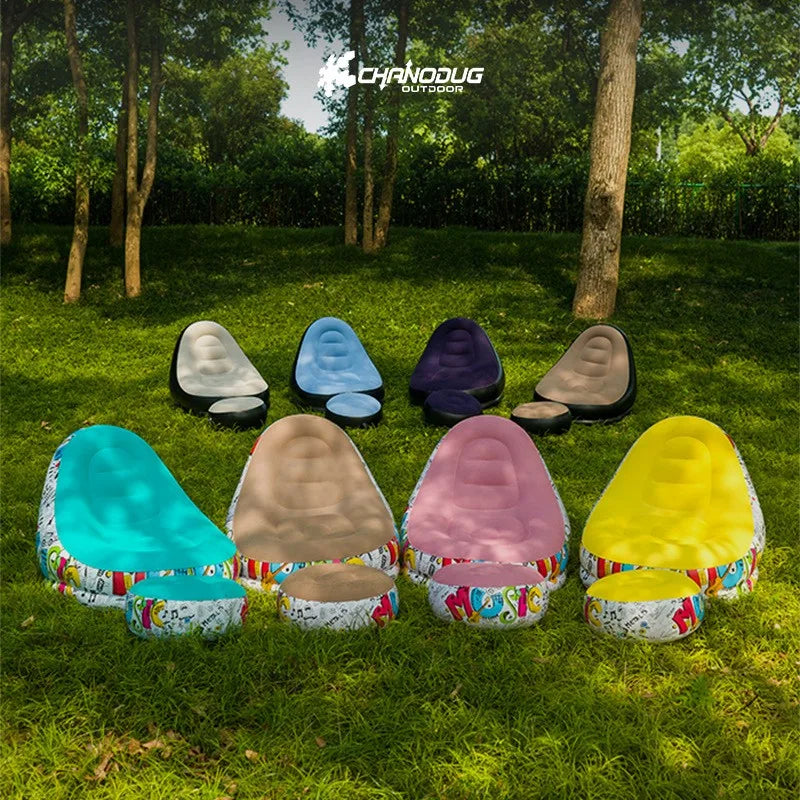 DZ Outdoor Inflatable Sofa Chair Portable Camping Internet Celebrity Thick Plush Lazy Sofa Bedroom Home Leisure Folding Bed 2025