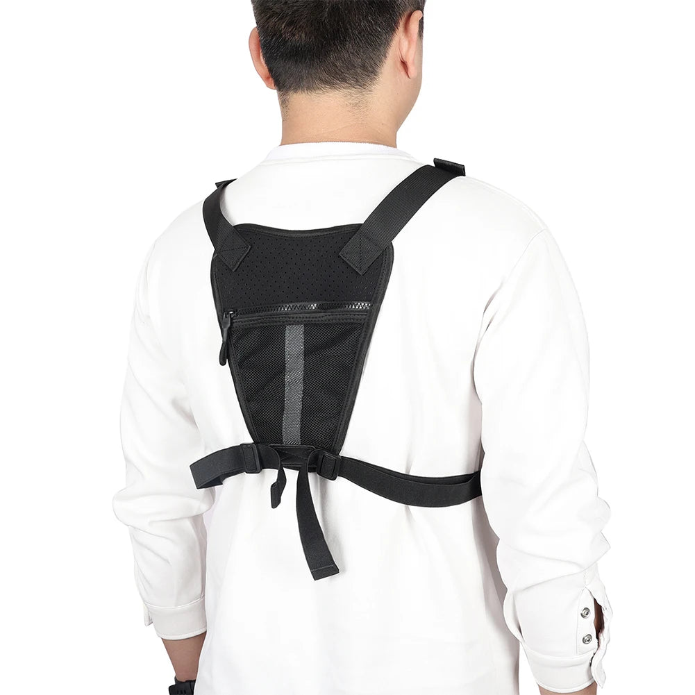 Sports Chest Bag Lightweight Front Chest Pack Running Vest Bag With Pocket Phone Holder Large Capacity Waterproof Tactical Vest