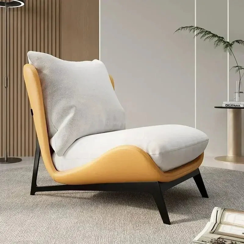 Single Sofa Chair Balcony Living Room Bedroom Leisure Lazy Sofa Lounge Chaise Accent Chair Upholstered Reading Recliner Couch