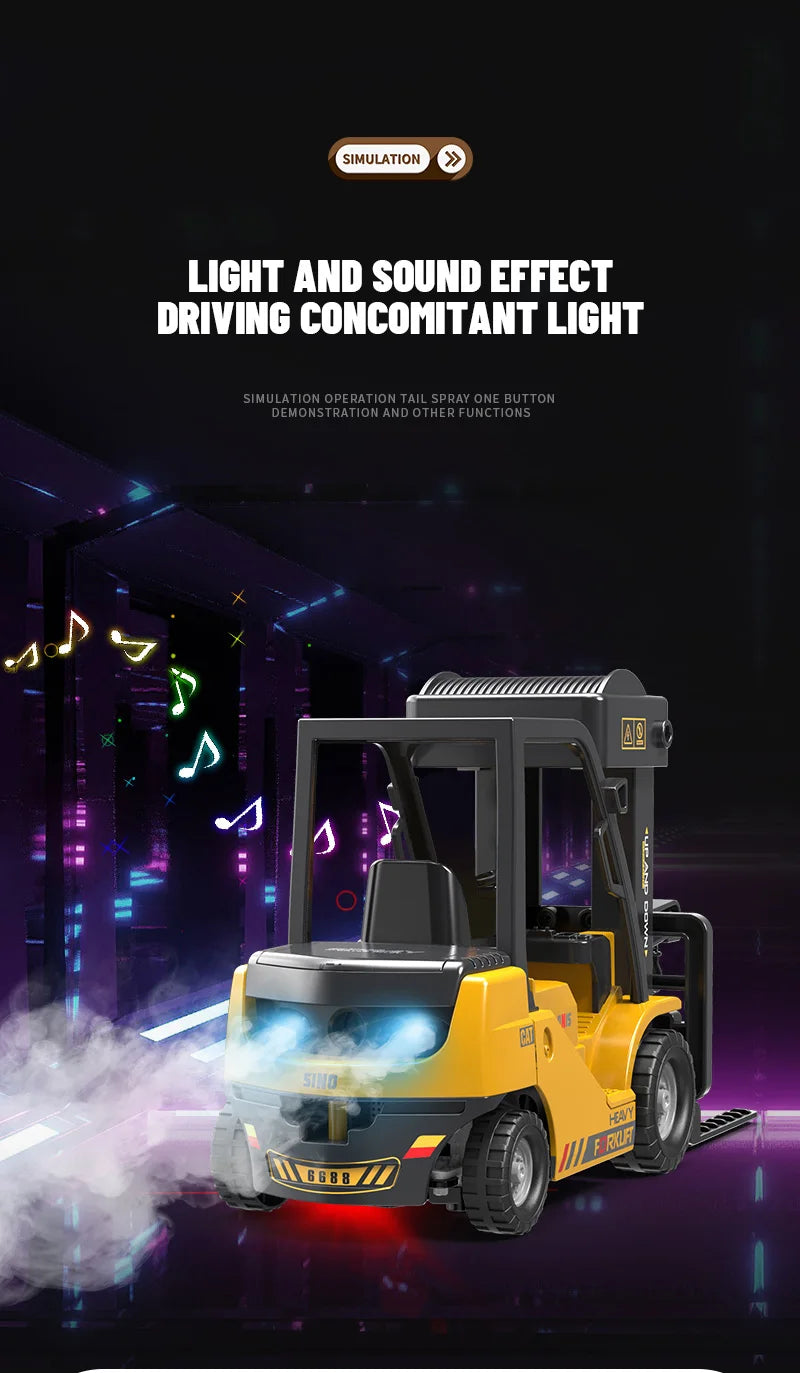 Trucks Forklift 2.4G Children Toys Remote Control Cars Toys for Boys Cranes Liftable Stunt Car Electric Vehicle for Kids Gift